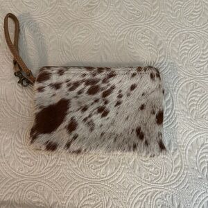 Myra Bag Tan and Cream Wristlet